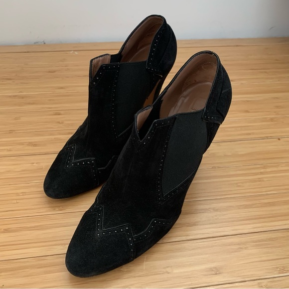 Alaia Black Leather Suede Western Ankle Booties 38.5 - Picture 2 of 6